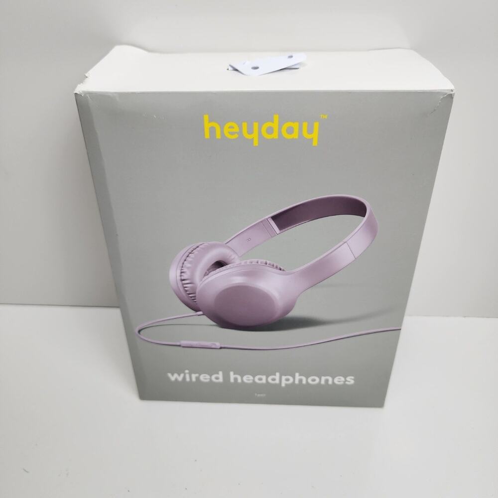 Heyday Brand Wired Soft Purple Cushioned On-Ear Headphones NEW in Box